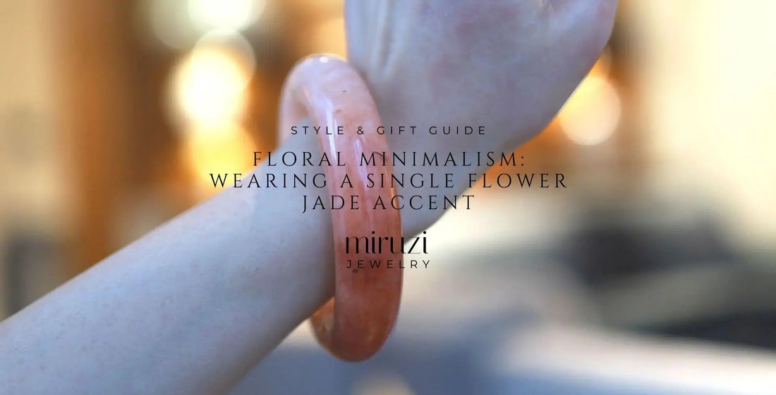 Flower Jade Bracelet: Floral Minimalism-Wearing a Single Flower Jade Accent - Miruzi