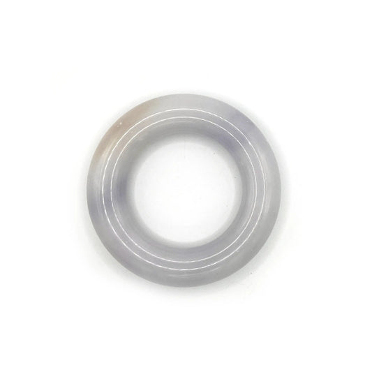 Donut bangle carved from Mongolian jade quartzite in soft lavender, featuring a smooth, rounded shape with translucent tones and natural artisan craftsmanship. - Miruzi
