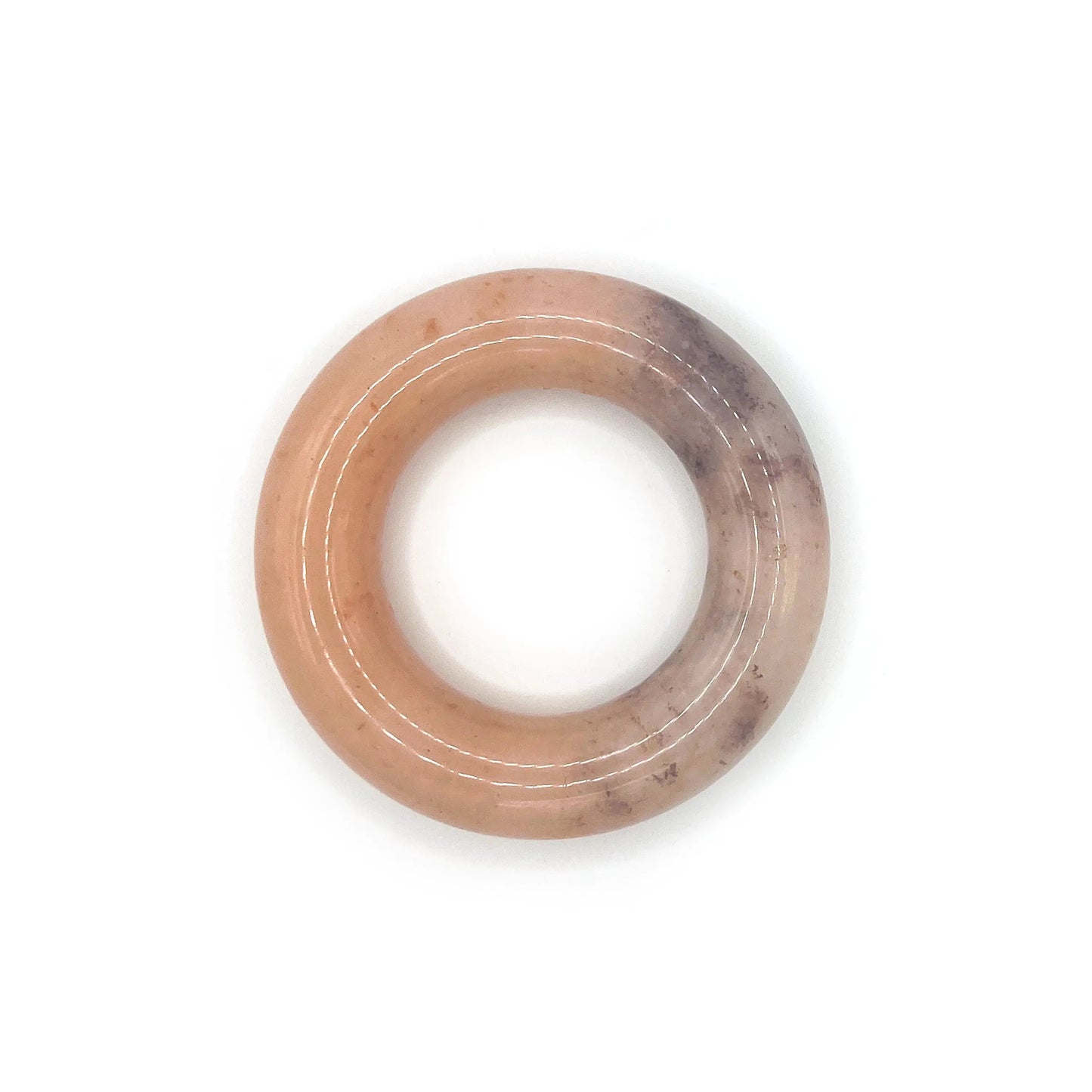 Peach Orange Donut Bangle Bracelet with Purple-Red Splashes