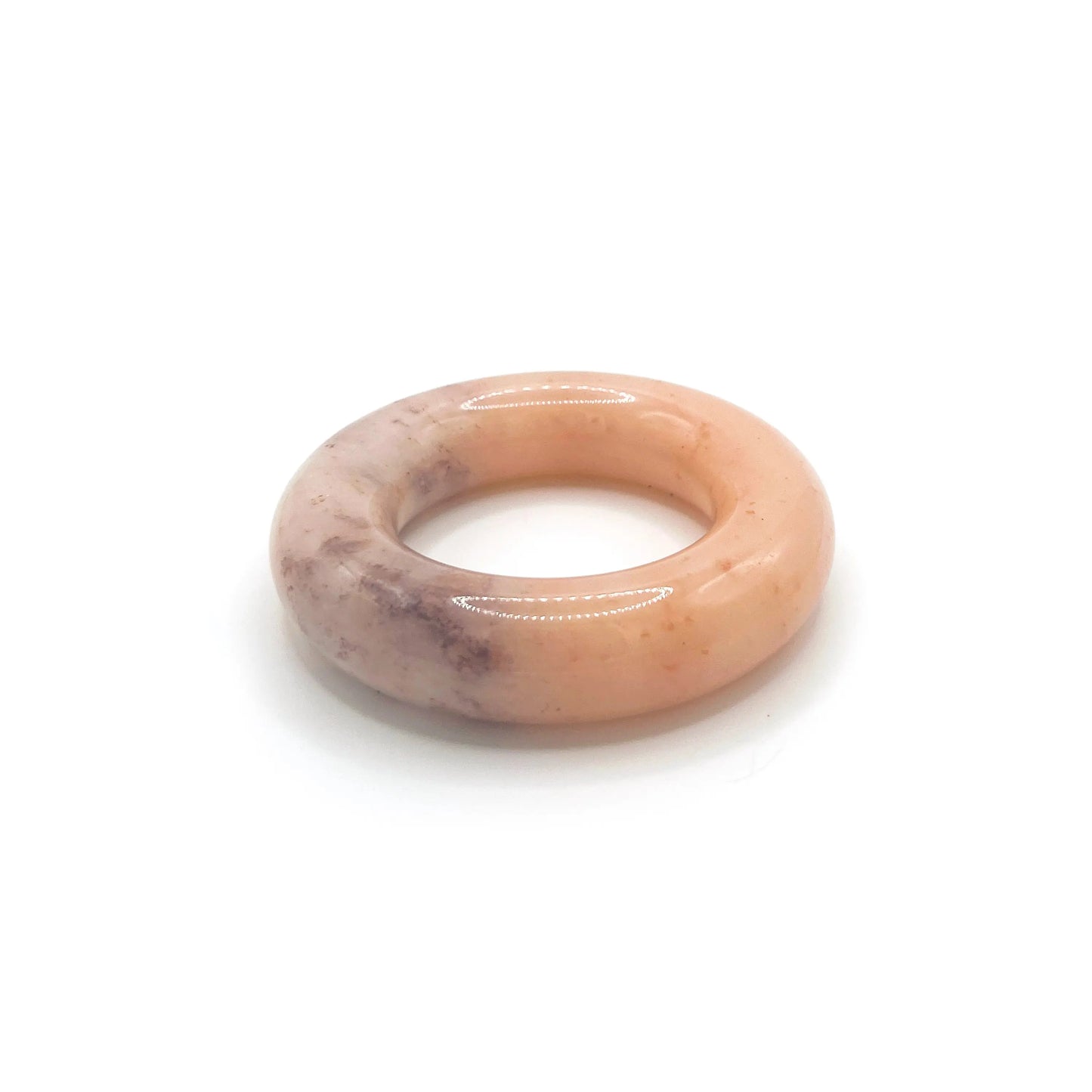 Peach Orange Donut Bangle Bracelet with Purple-Red Splashes