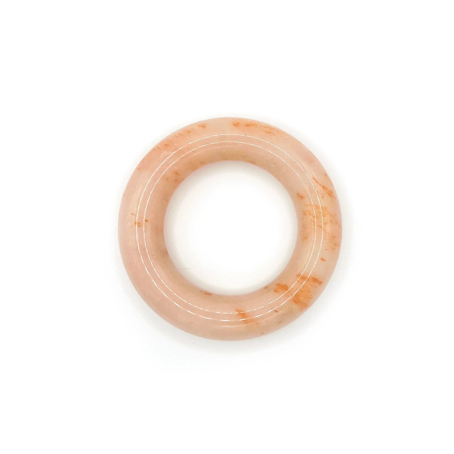 Donut bangle bracelet made of Mongolian jade quartzite in bright orange with jelly-like swirls, featuring a smooth rounded design for petite wrists.-Miruzi