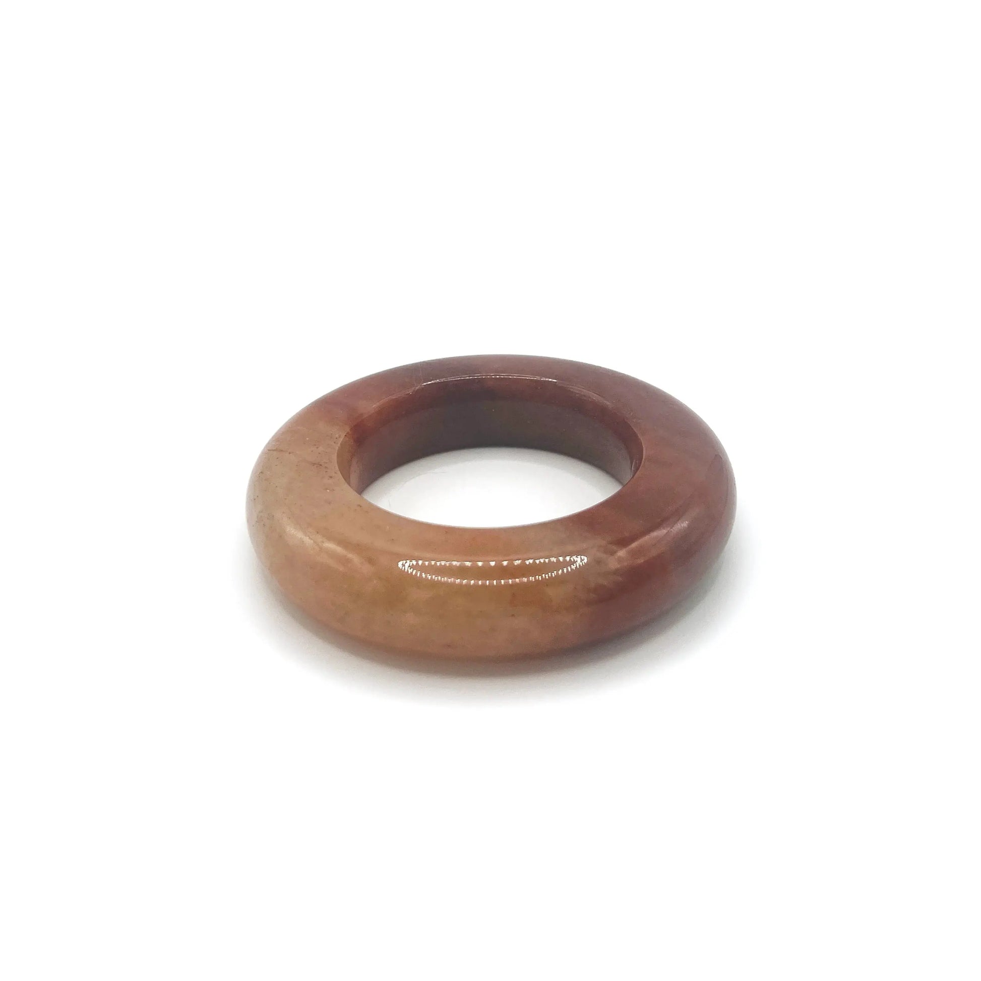 Chunky bracelet for women made from Mongolian jade quartzite, featuring deep wine red and charcoal tones in a thick, hand-carved bangle design.