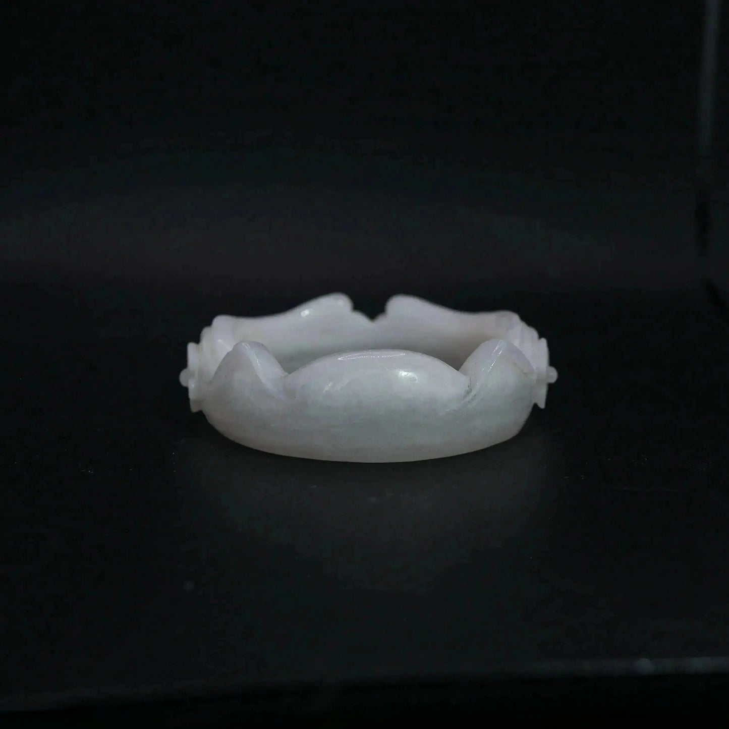 Pure white jade bracelet with playful cat ear design, miniature paw impressions, and scattered flowers, blending elegance and charm – Miruzi