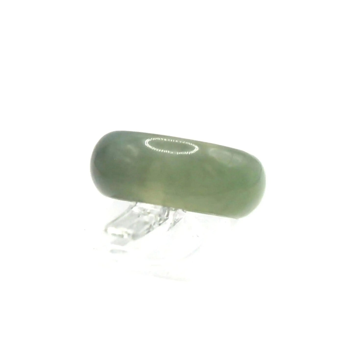 Green Minimalist Jade Ring – Glossed Serpentine Band in Earth Moss Miruzi