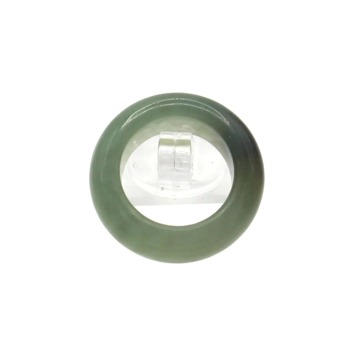 Green Minimalist Jade Ring – Glossed Serpentine Band in Earth Moss Miruzi