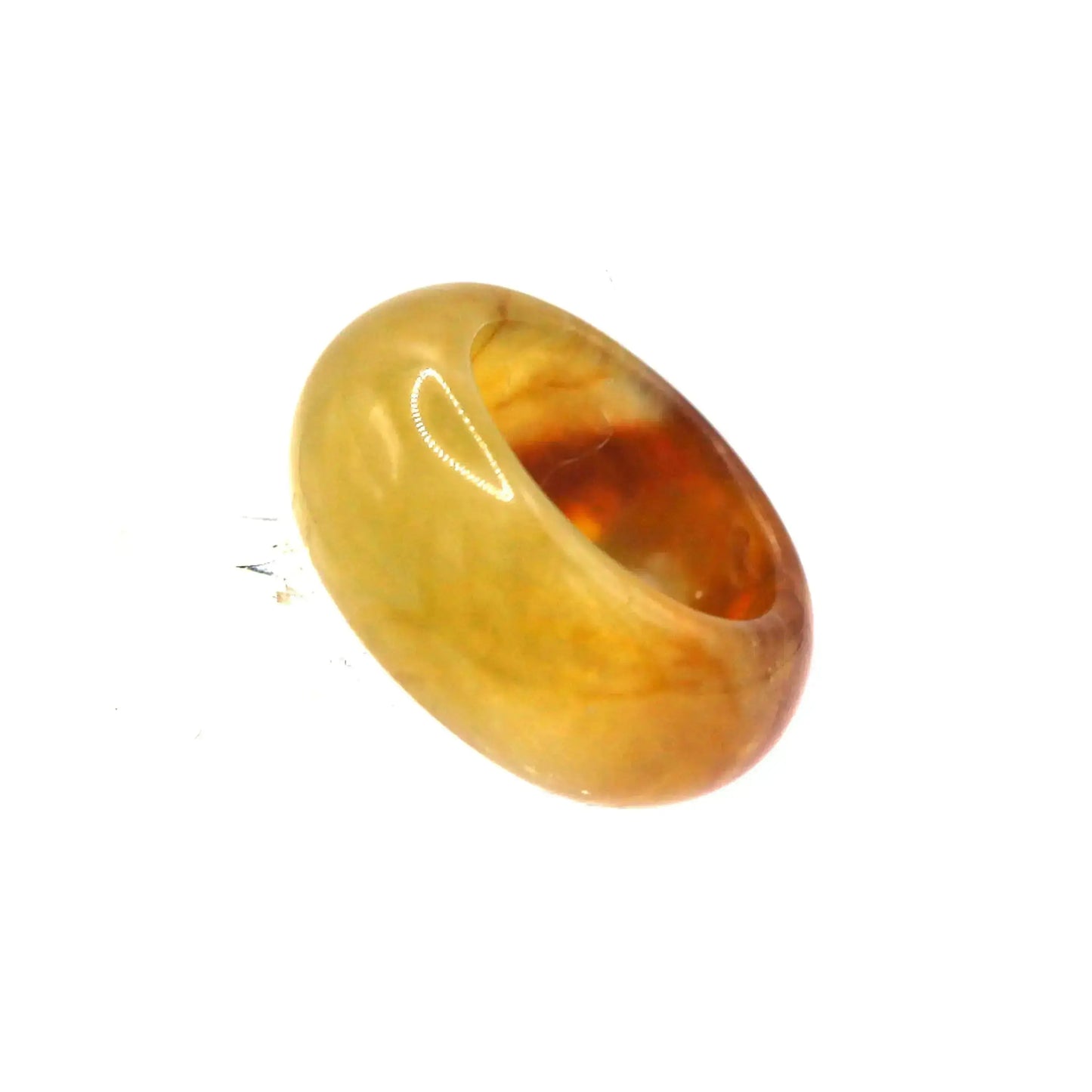 Red Vein Minimalist Jade Ring – Natural Jade Band with Icy Crimson Inclusions Miruzi