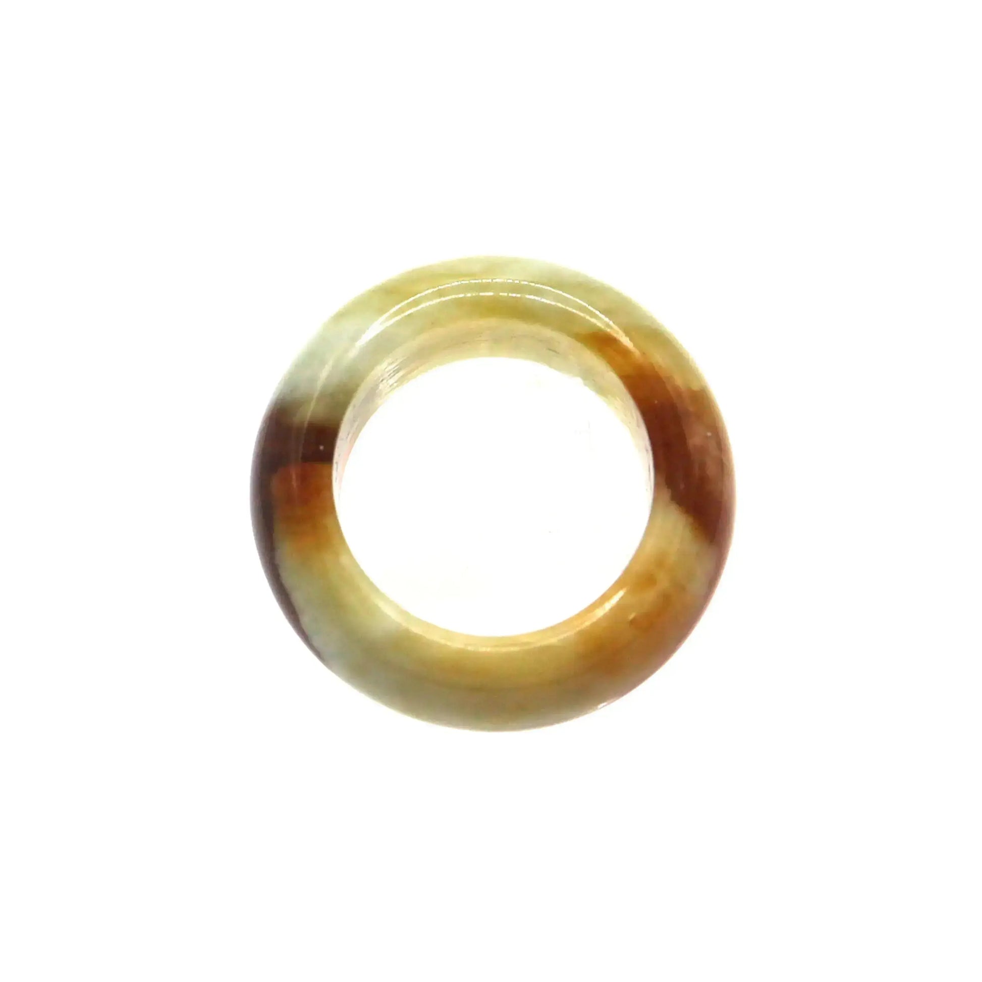 Red Vein Minimalist Jade Ring – Natural Jade Band with Icy Crimson Inclusions Miruzi