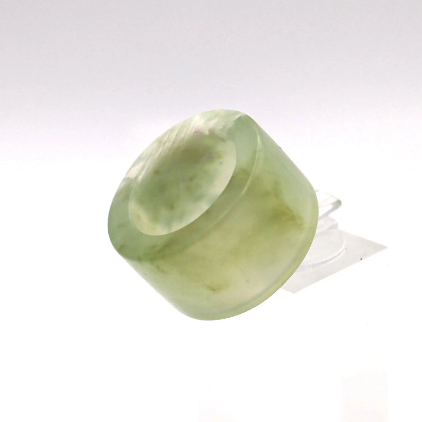 Minimalist Yellow Jade Ring – Polished Serpentine Band in Translucent Sunlight Tone Miruzi