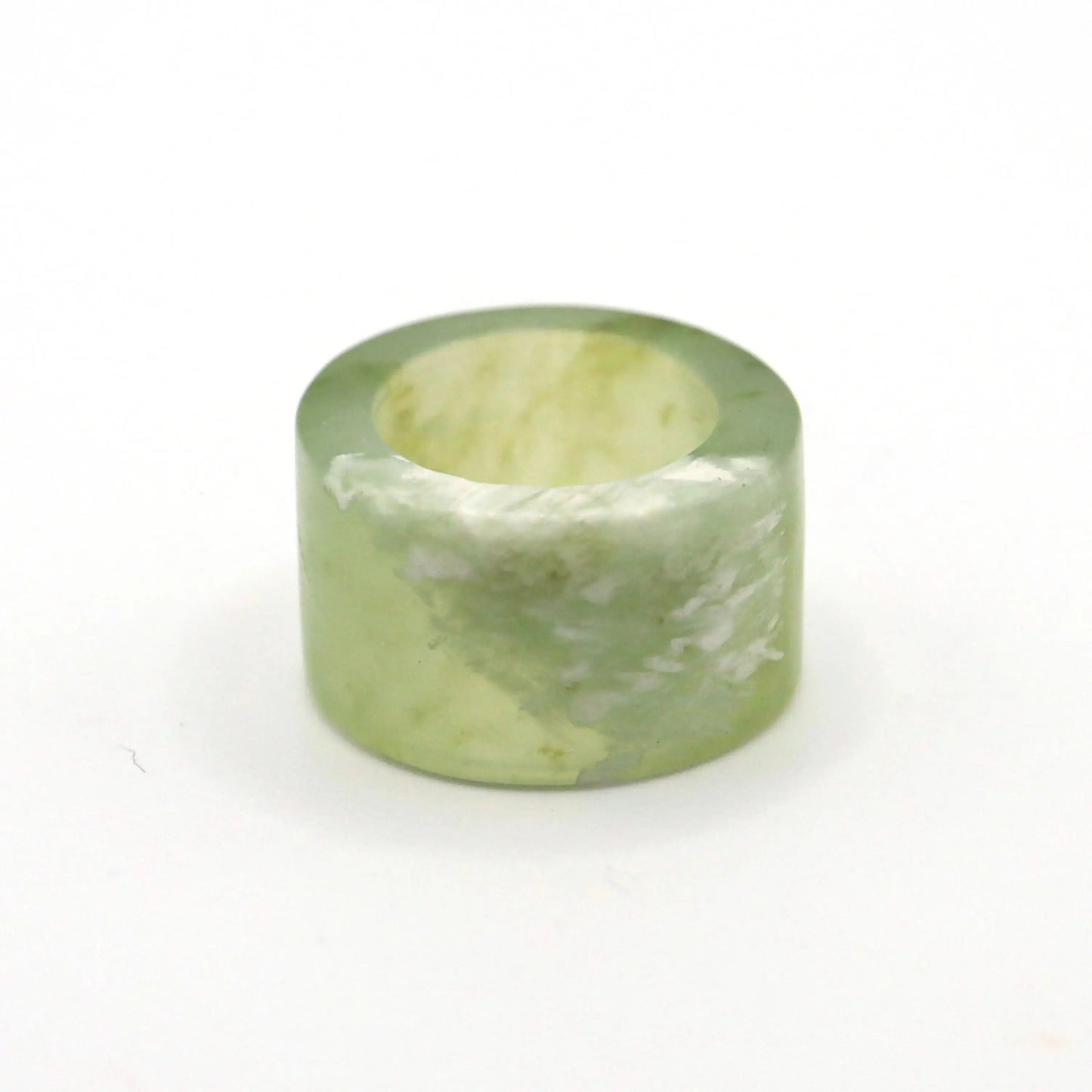 Minimalist Yellow Jade Ring – Polished Serpentine Band in Translucent Sunlight Tone Miruzi