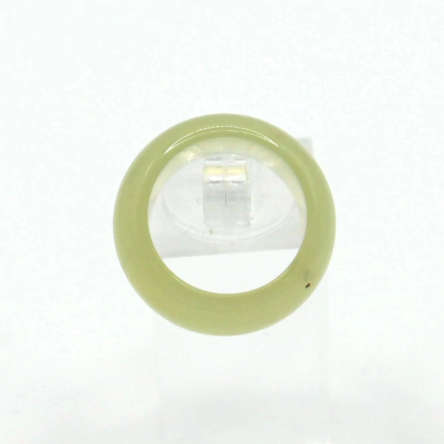 Minimalist Yellow Jade Ring – Polished Serpentine Band in Translucent Sunlight Tone Miruzi
