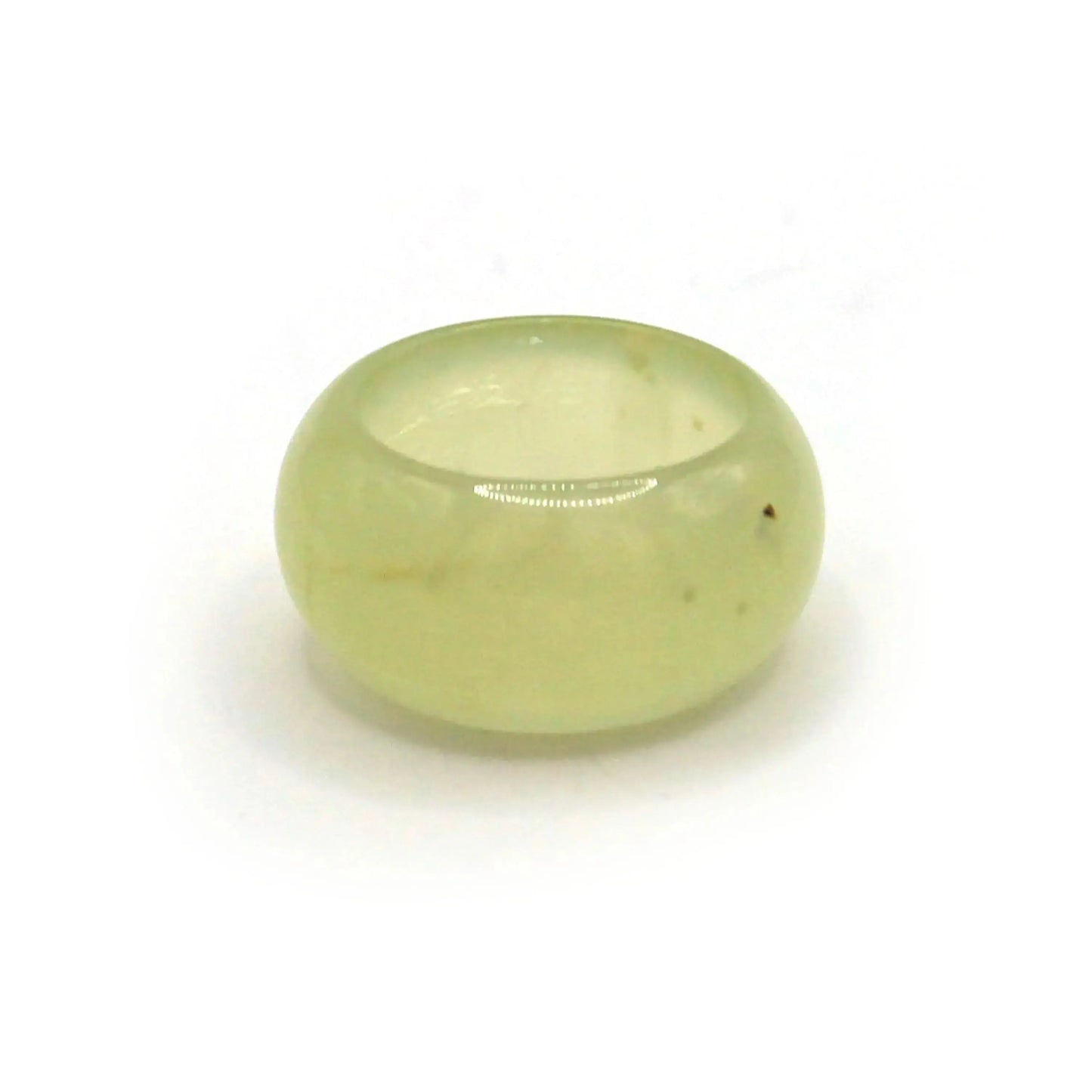 Minimalist Yellow Jade Ring – Polished Serpentine Band in Translucent Sunlight Tone Miruzi