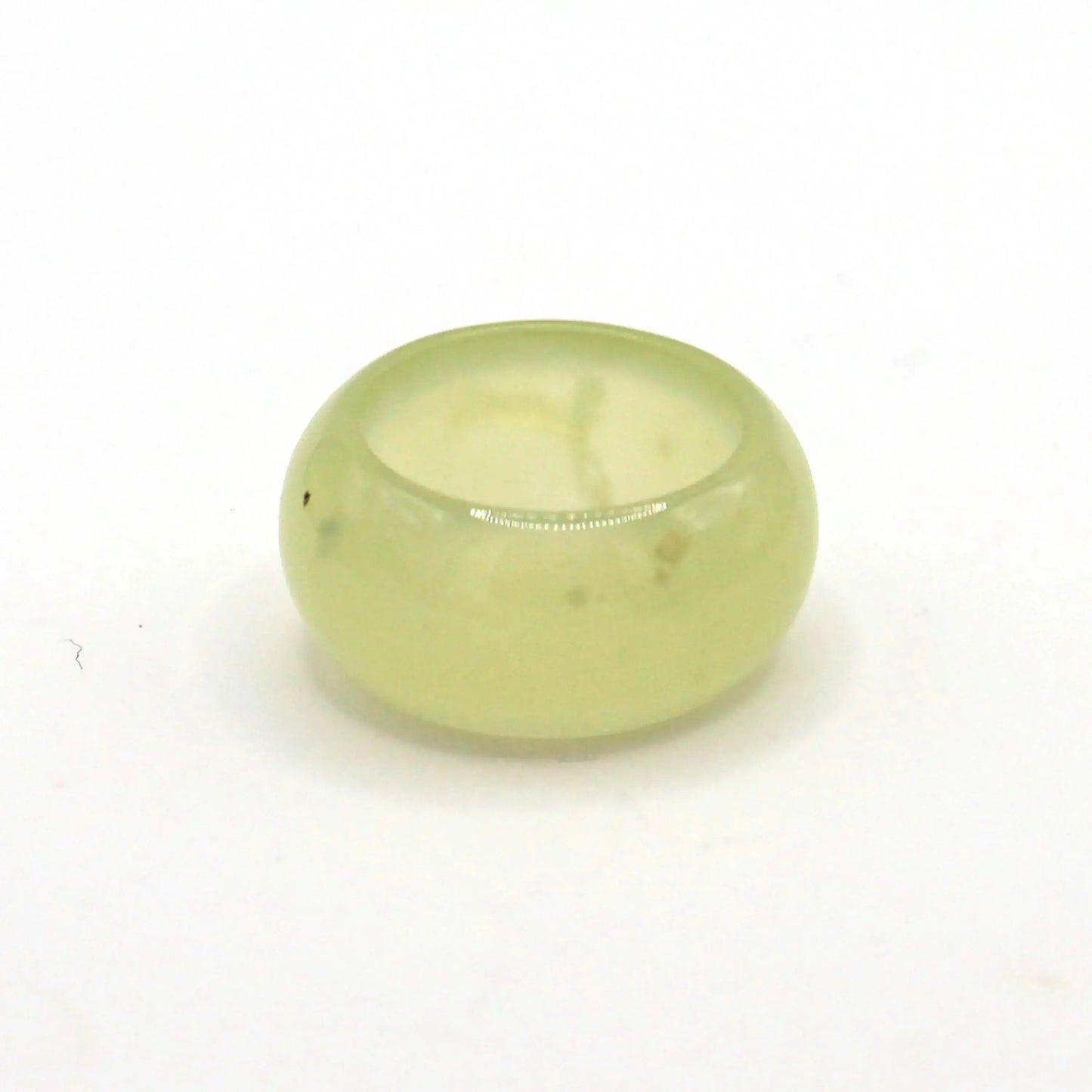 Minimalist Yellow Jade Ring – Polished Serpentine Band in Translucent Sunlight Tone Miruzi