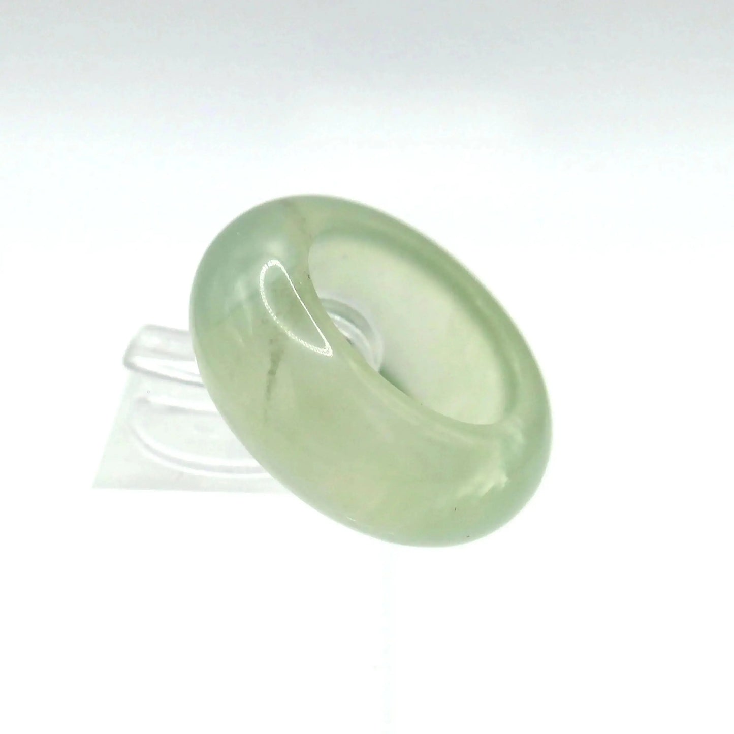 Minimalist Yellow Jade Ring – Polished Serpentine Band in Translucent Sunlight Tone Miruzi