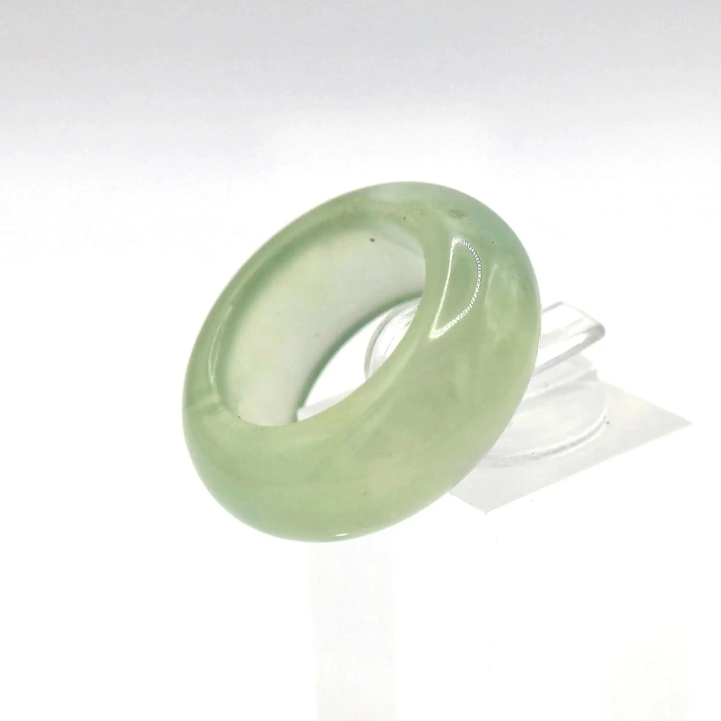 Minimalist Yellow Jade Ring – Polished Serpentine Band in Translucent Sunlight Tone Miruzi