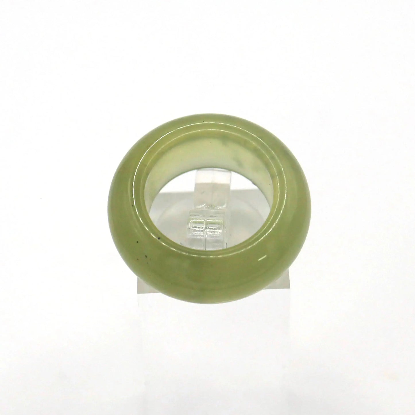 Minimalist Yellow Jade Ring – Polished Serpentine Band in Translucent Sunlight Tone Miruzi