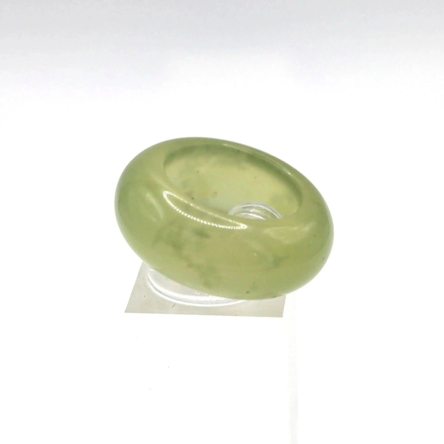 Minimalist Yellow Jade Ring – Polished Serpentine Band in Translucent Sunlight Tone Miruzi