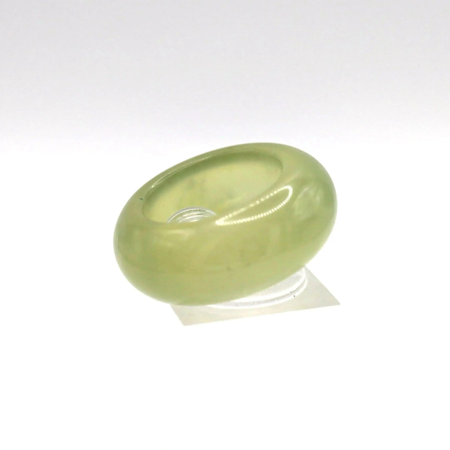 Minimalist Yellow Jade Ring – Polished Serpentine Band in Translucent Sunlight Tone Miruzi