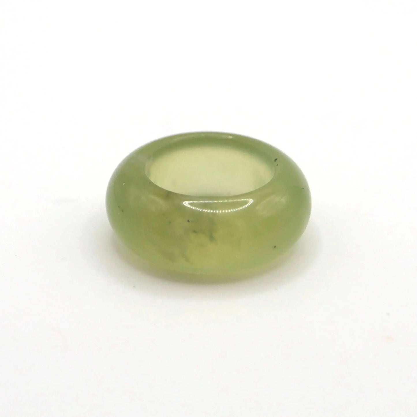 Minimalist Yellow Jade Ring – Polished Serpentine Band in Translucent Sunlight Tone Miruzi