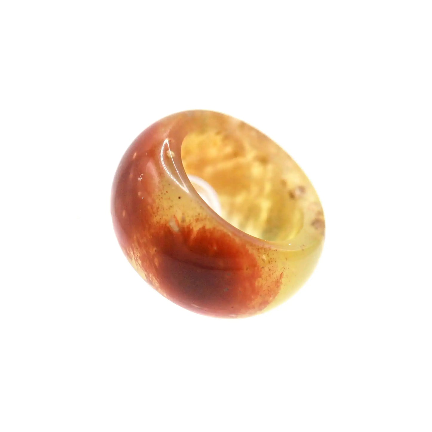 Floral Minimalist Jade Ring – Translucent Serpentine with Natural Grass-Like Pattern Miruzi