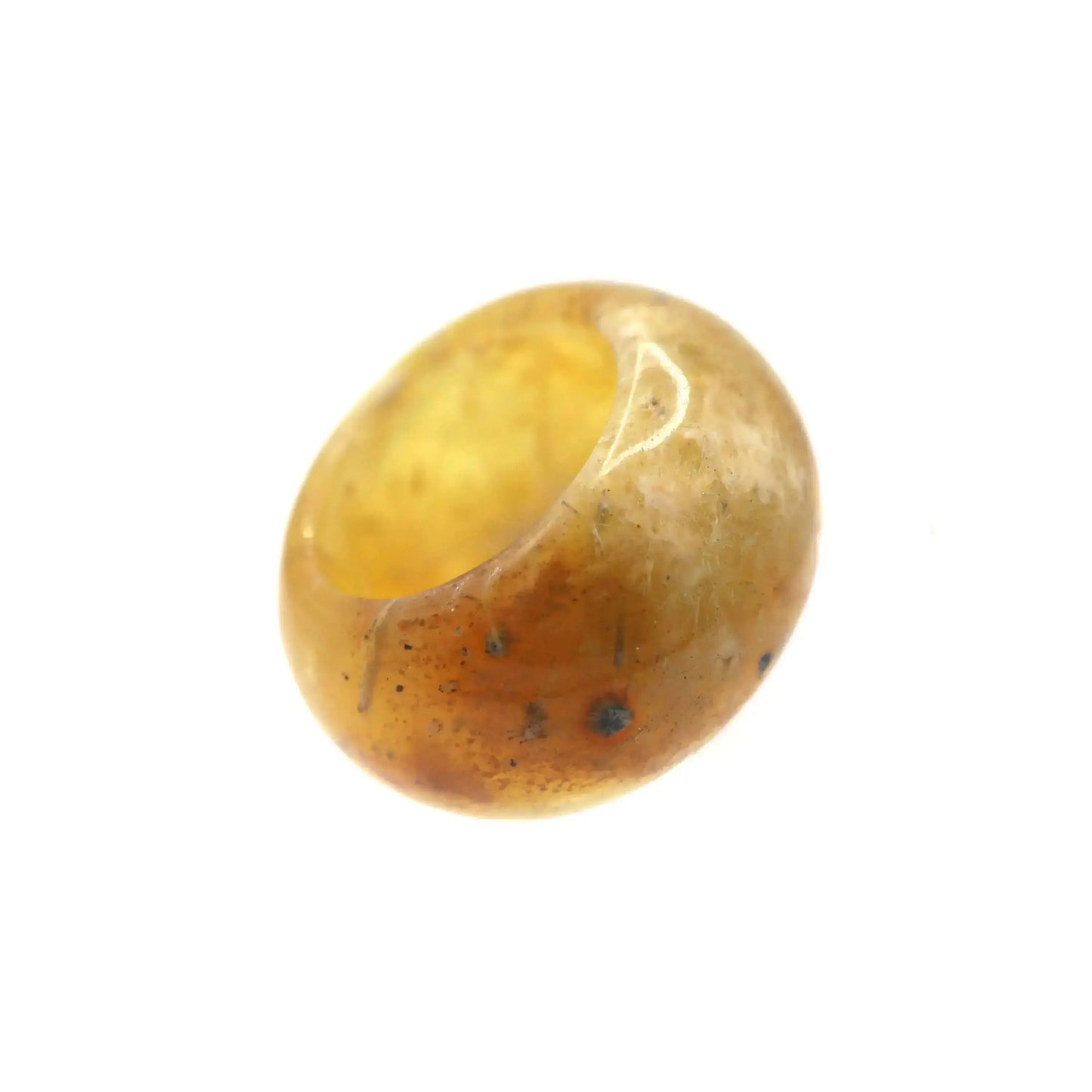 Floral Minimalist Jade Ring – Translucent Serpentine with Natural Grass-Like Pattern Miruzi