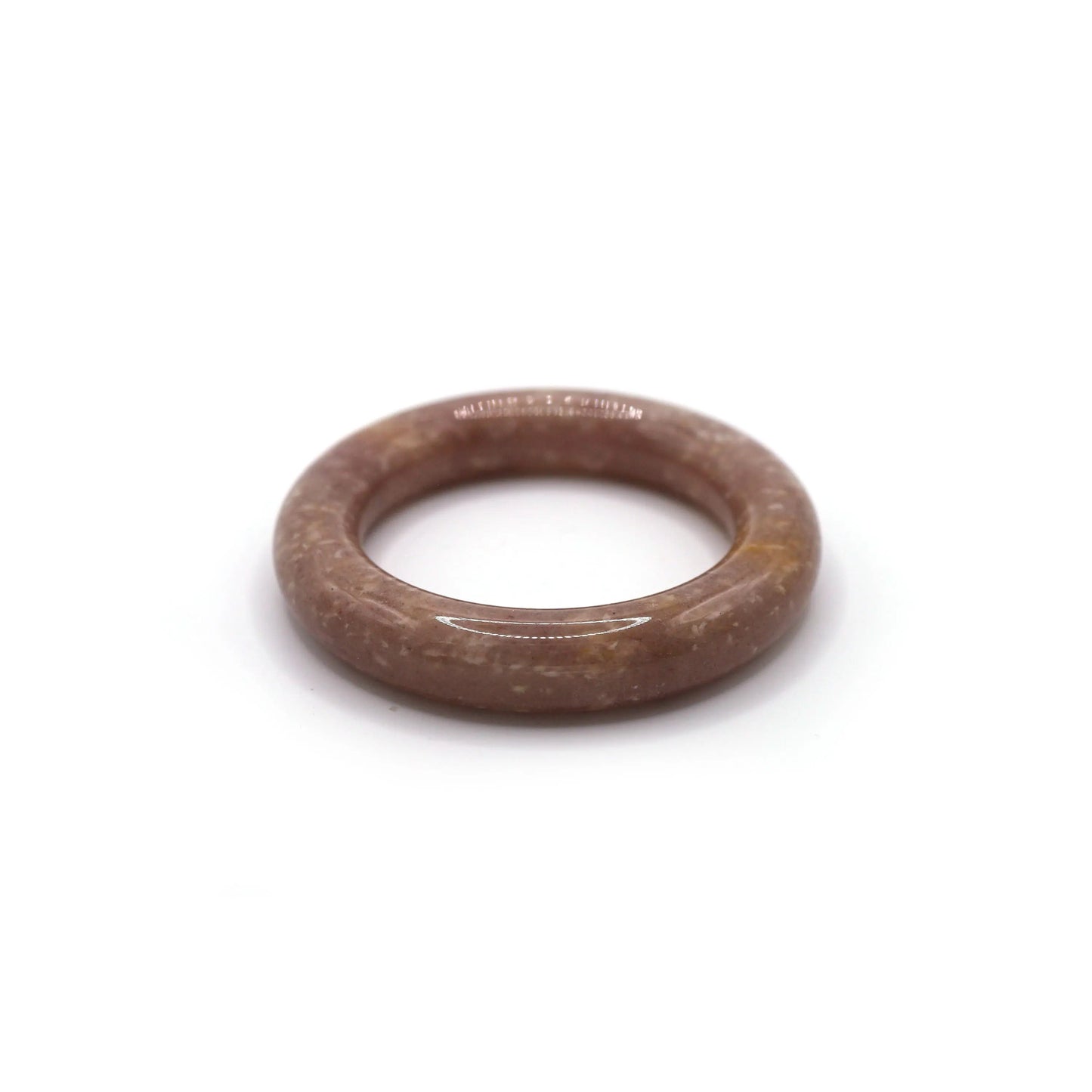 A delicate lavender jade bracelet in a rounded form, with white mineral points evoking the calm of dusk skies – Miruzi