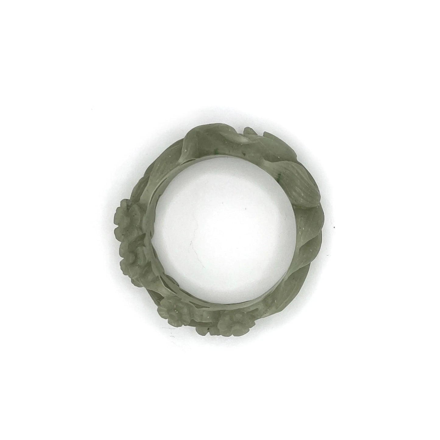 Fox bracelet carved from natural Mongolian jade, featuring a peaceful nine-tailed fox and hollow plum blossom design symbolizing serenity and resilience. - Miruzi
