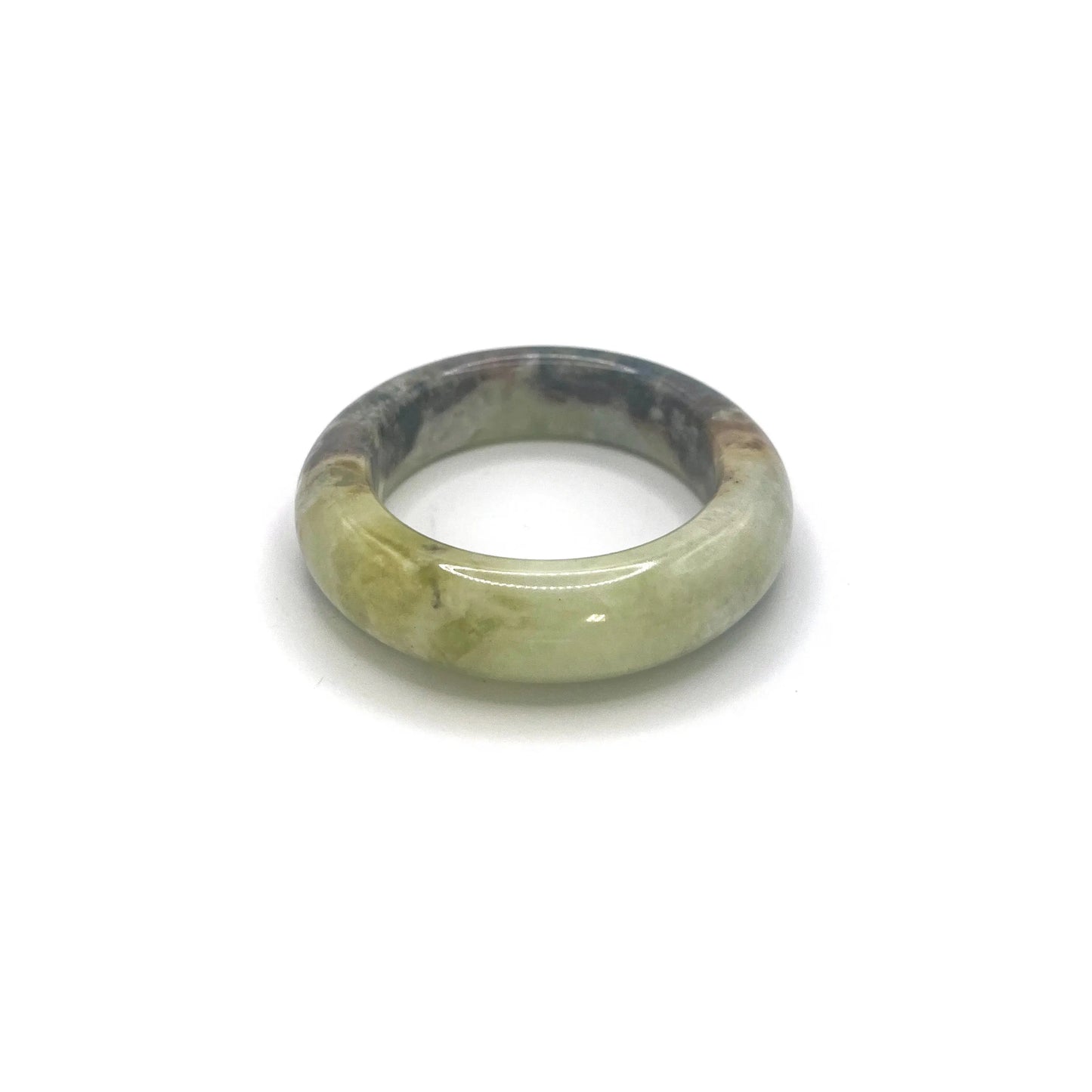 Emerald green bangles made from pale green serpentine with black seed-like accents, inspired by watermelon for a fresh, summer-ready accessory. - Miruzi