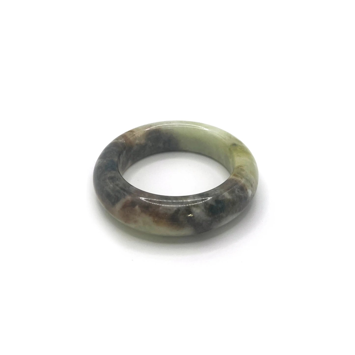 Emerald green bangles made from pale green serpentine with black seed-like accents, inspired by watermelon for a fresh, summer-ready accessory. - Miruzi