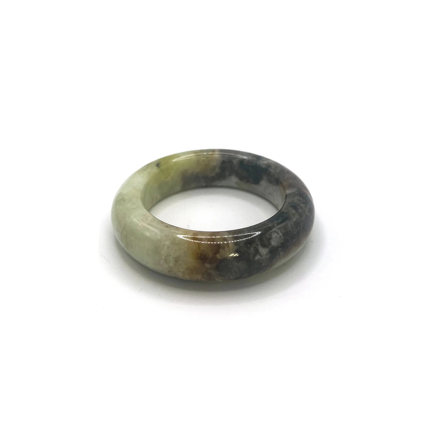Emerald green bangles made from pale green serpentine with black seed-like accents, inspired by watermelon for a fresh, summer-ready accessory. - Miruzi