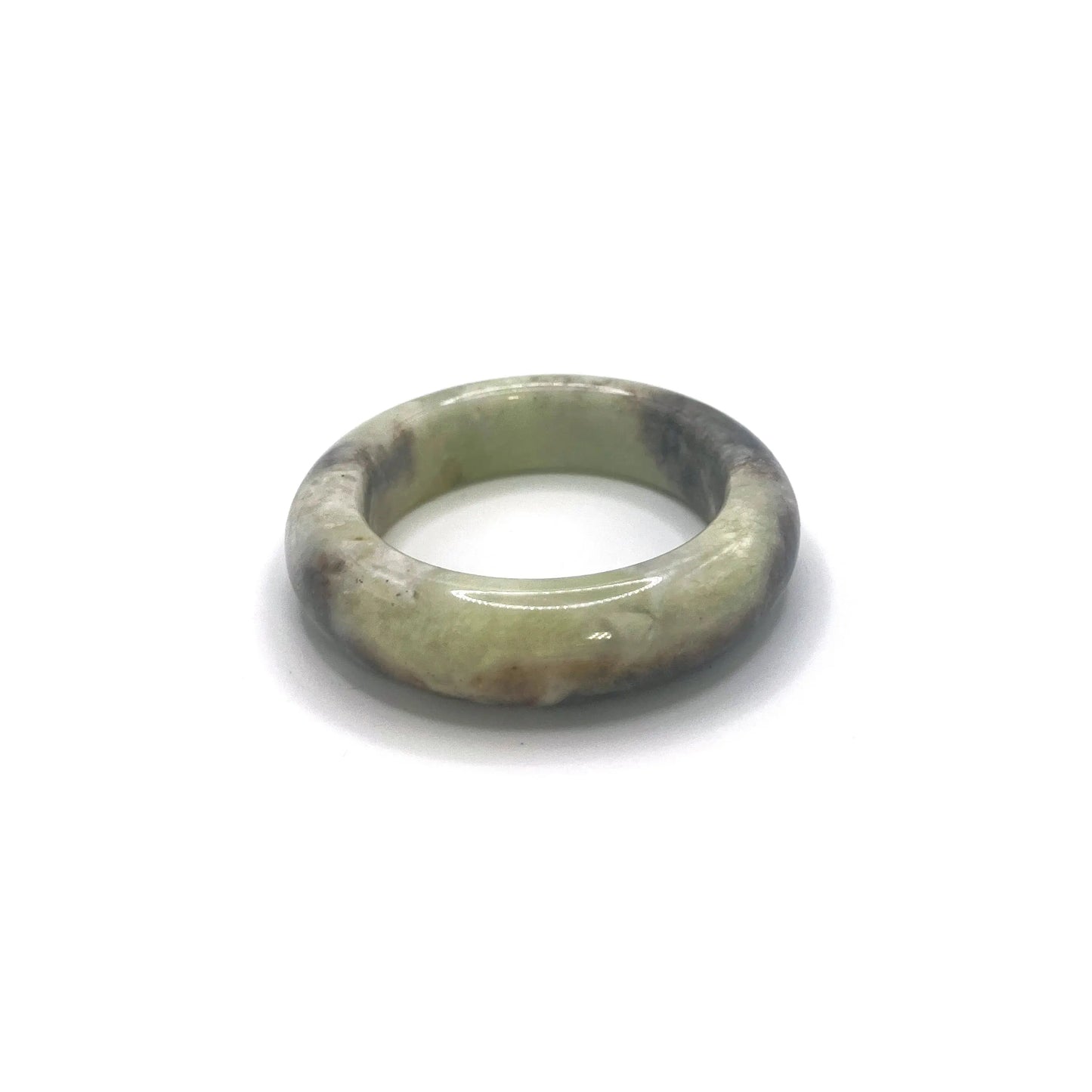 Emerald green bangles made from pale green serpentine with black seed-like accents, inspired by watermelon for a fresh, summer-ready accessory. - Miruzi