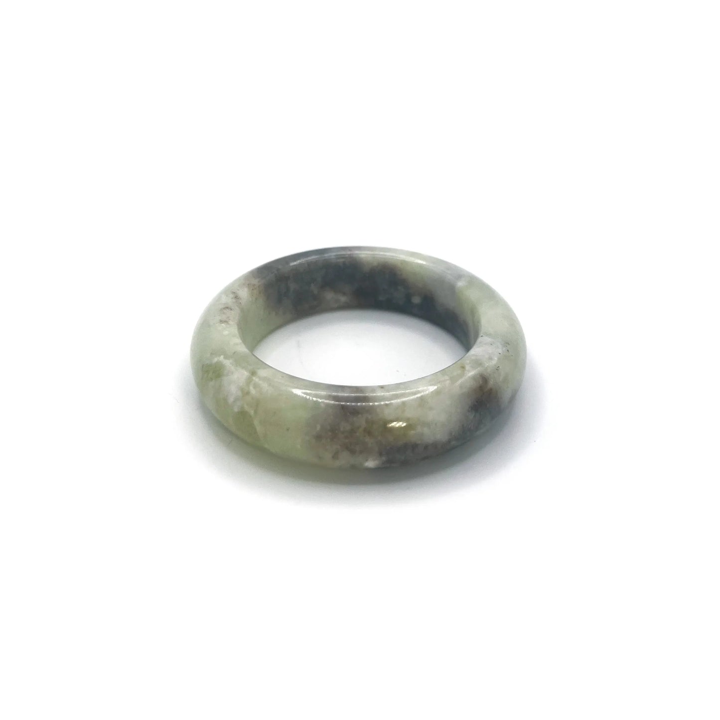 Emerald green bangles made from pale green serpentine with black seed-like accents, inspired by watermelon for a fresh, summer-ready accessory. - Miruzi