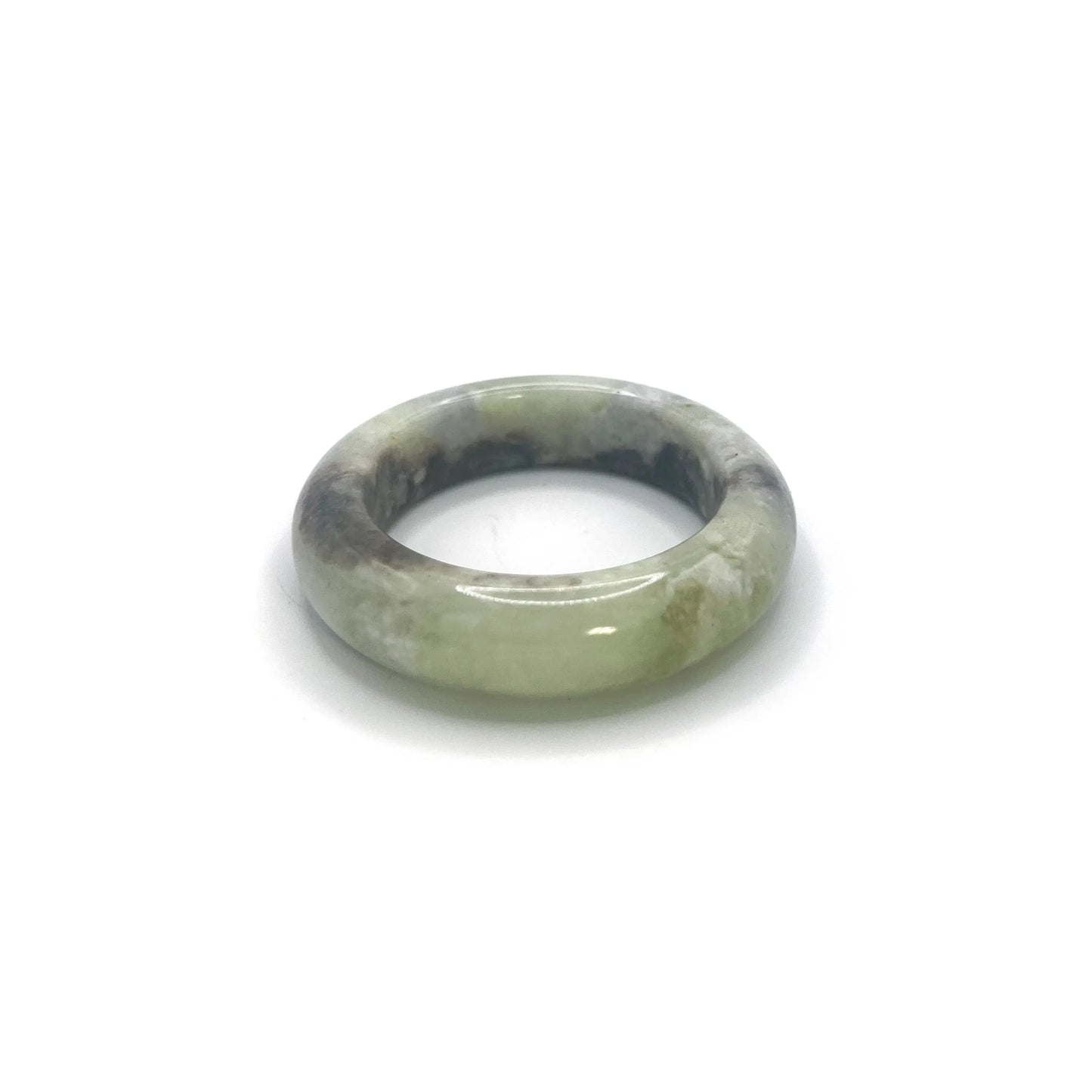 Emerald green bangles made from pale green serpentine with black seed-like accents, inspired by watermelon for a fresh, summer-ready accessory. - Miruzi