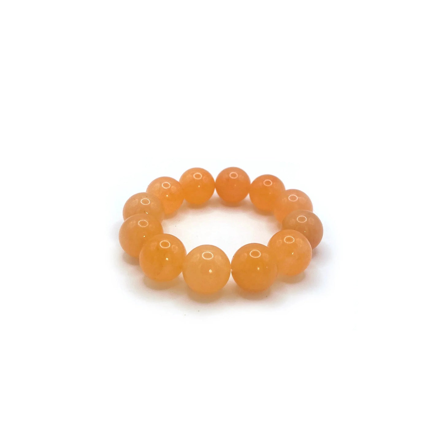 Cute bead bracelet with 18mm golden silk jade beads in orange and yellow tones, inspired by citrus jelly candies for a playful, joyful accessory. - Miruzi