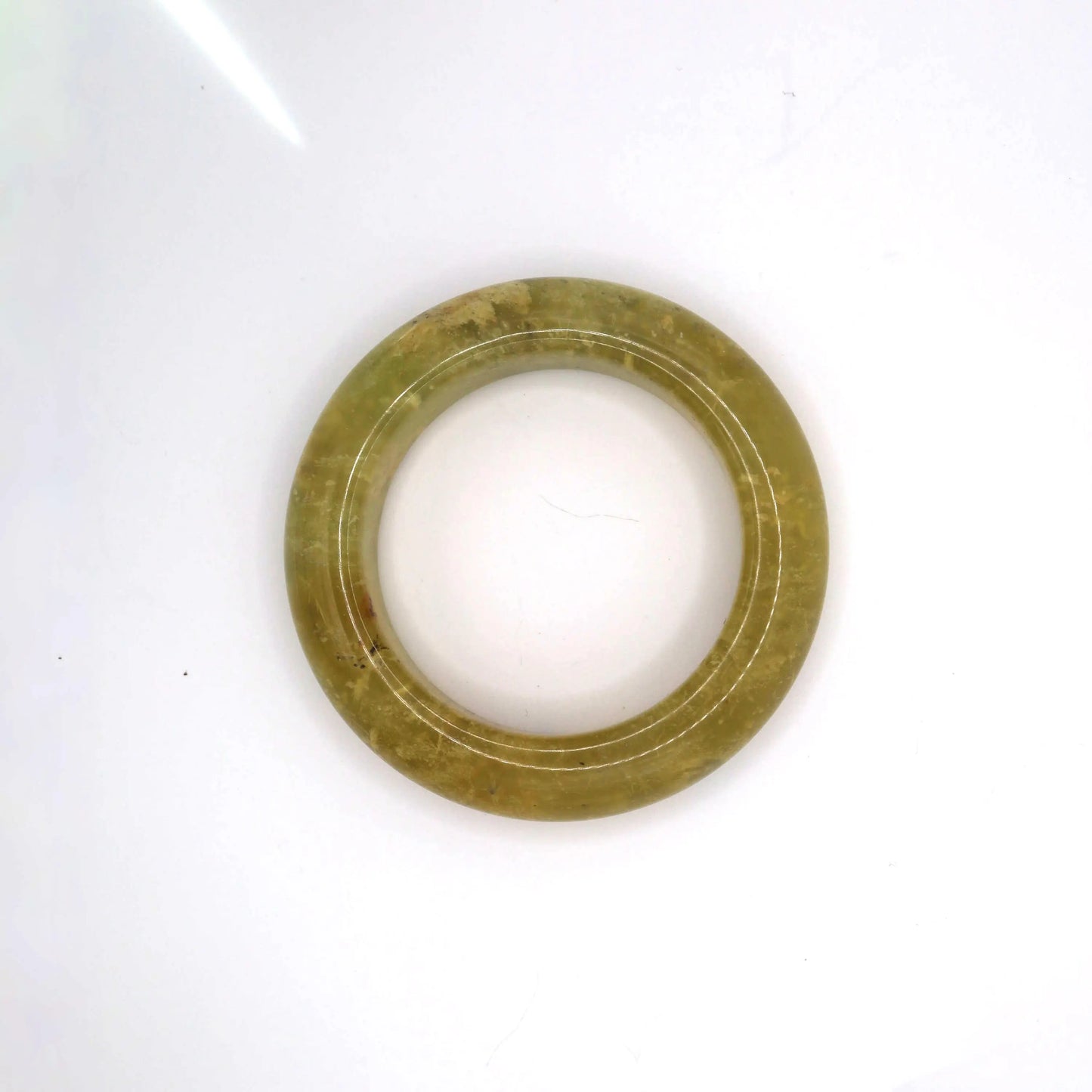 Yellow Jade Stone Bangle – Golden Ice-Translucent Mongolian Jade with Botanical Inclusions Miruzi