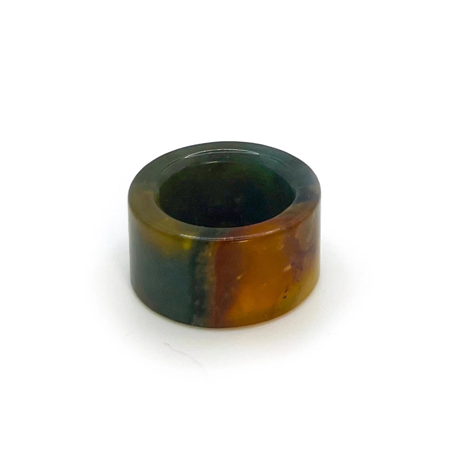 Jade Band Ring – Cosmic Sunset Dream | Multicolored Serpentine Statement Jewelry - Miruzi