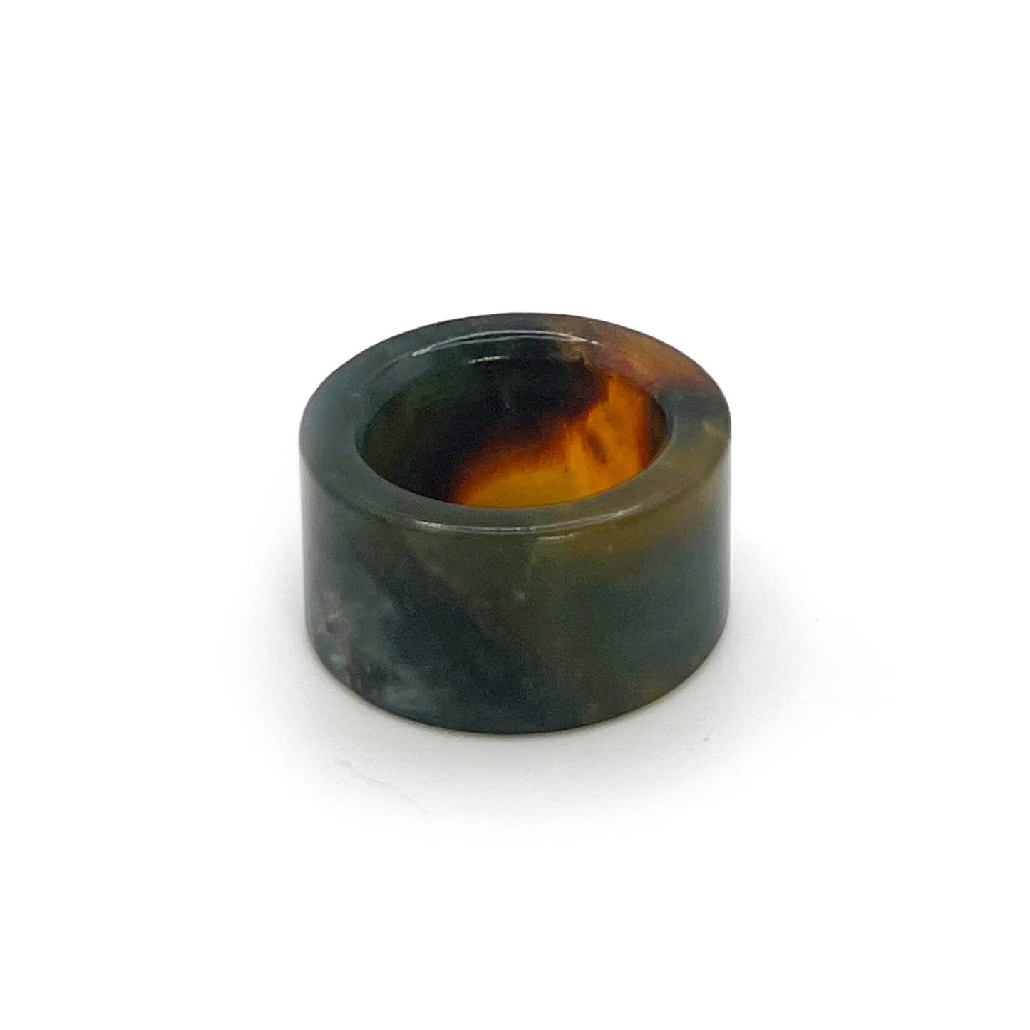 Jade Band Ring – Cosmic Sunset Dream | Multicolored Serpentine Statement Jewelry - Miruzi