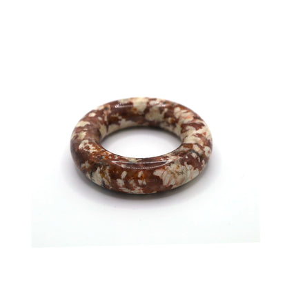 Red Jade Bracelet – Popcorn Vein Design in White Over Crimson Base Miruzi