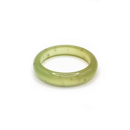 Yellow Green Jade Bangle – Translucent Bracelet with Osmanthus and Snowflake Veining Miruzi