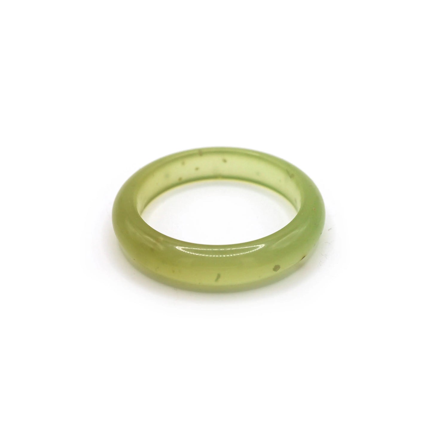 Yellow Green Jade Bangle – Translucent Bracelet with Osmanthus and Snowflake Veining Miruzi