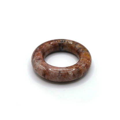 Donut-style Mongolian jade bracelet showcasing scattered color threads, like natural pigments across a serene base – Miruzi