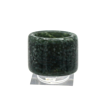 Green Minimalist Jade Ring – Glossed Serpentine Band in Earth Moss Miruzi