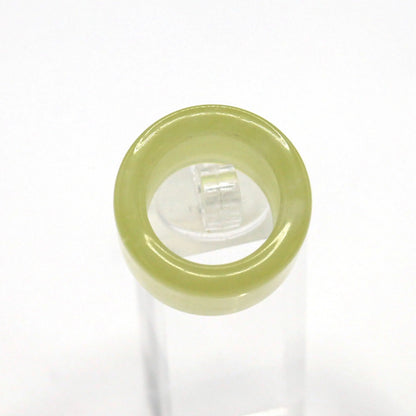 Minimalist Yellow Jade Ring – Polished Serpentine Band in Translucent Sunlight Tone Miruzi