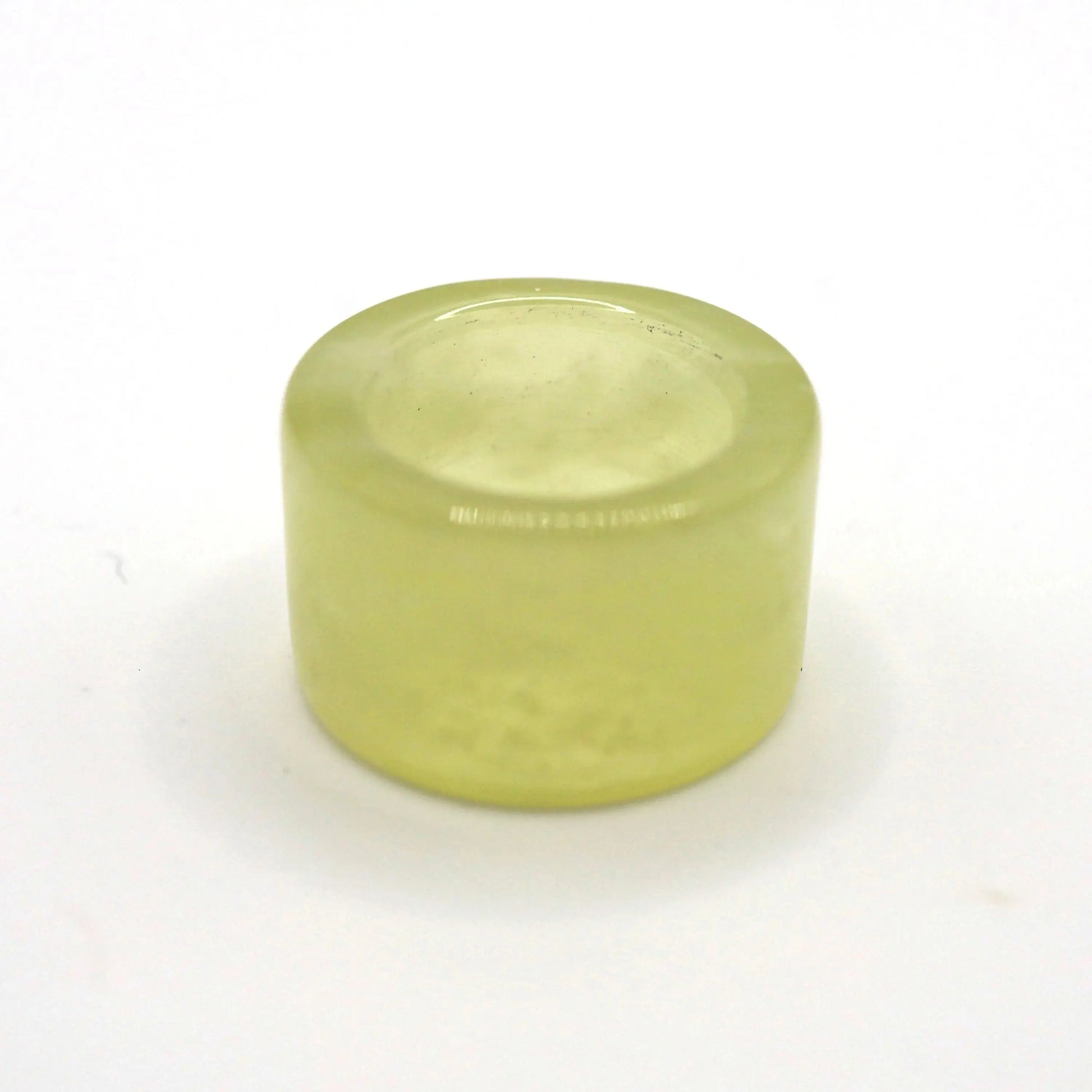 Minimalist Yellow Jade Ring – Polished Serpentine Band in Translucent Sunlight Tone Miruzi