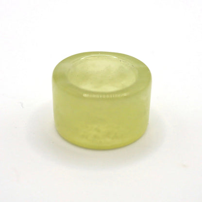Minimalist Yellow Jade Ring – Polished Serpentine Band in Translucent Sunlight Tone Miruzi