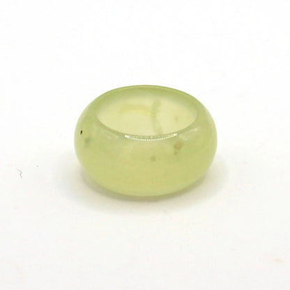 Minimalist Yellow Jade Ring – Polished Serpentine Band in Translucent Sunlight Tone Miruzi