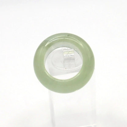 Minimalist Yellow Jade Ring – Polished Serpentine Band in Translucent Sunlight Tone Miruzi