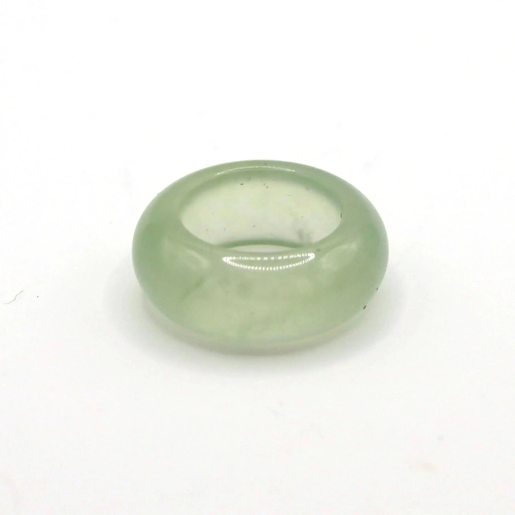 Minimalist Yellow Jade Ring – Polished Serpentine Band in Translucent Sunlight Tone Miruzi