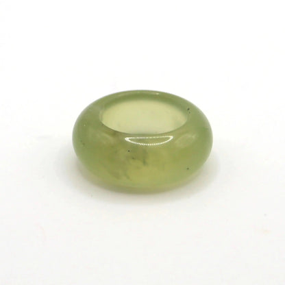 Minimalist Yellow Jade Ring – Polished Serpentine Band in Translucent Sunlight Tone Miruzi